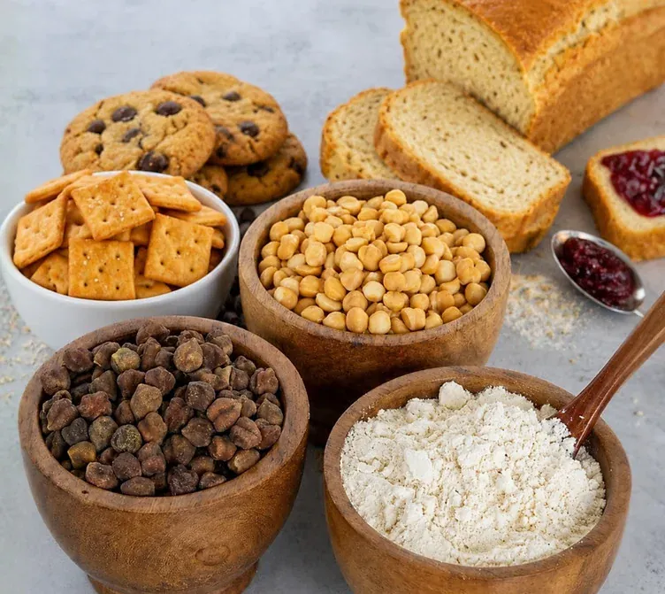Chickpeas, flour, cookies, crackers and bread made with NuCicer ingredients