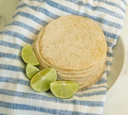 Gluten-free chickpea tortillas with limes